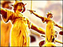 The statue of Justice on the Old Bailey