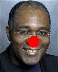 Trevor Phillips with a red nose