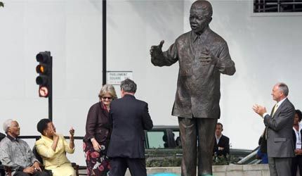 The unveiling of Nelson Mandela’s statue in London on 29th August 2007