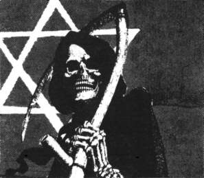 The Grim Reaper standing before a star of David