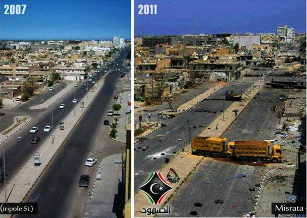 Libya before and after glorious Western democracy