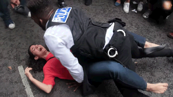 Gross misconduct by a Negroid police officer at the Notting Hill Carnival, London, 2016. There is six minutes of this on YouTube, if you can bear to watch.
