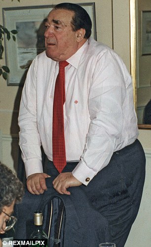 Robert Maxwell in profile, showing his prodigious bulk