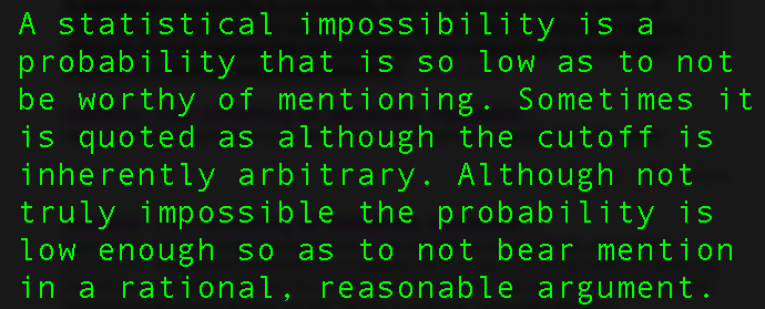 An explanation of statistical impossibility