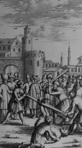 The bastinado being performed on a white slave