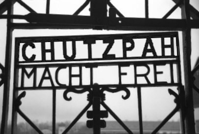 The infamous gates at Auschwitz
