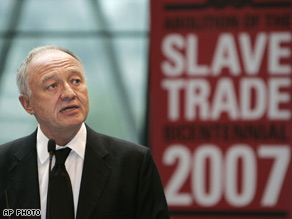 Ken Livingstone sheds tears during a speech about slavery