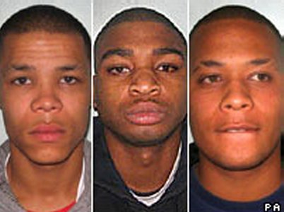 L-R: Jermaine Yateman, Andre Campbell, Lloyd Henry, black career criminals and murderers