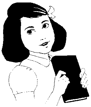 A girl holding a book, as featured on the front cover of ‘Anna Frank’s Novel’