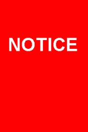 Front of a notice