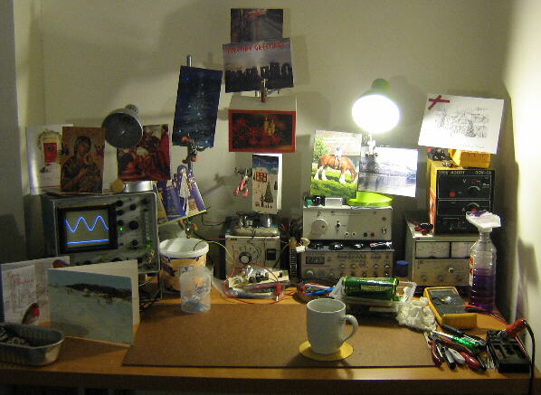 The mad-scientist station on Christmas standby