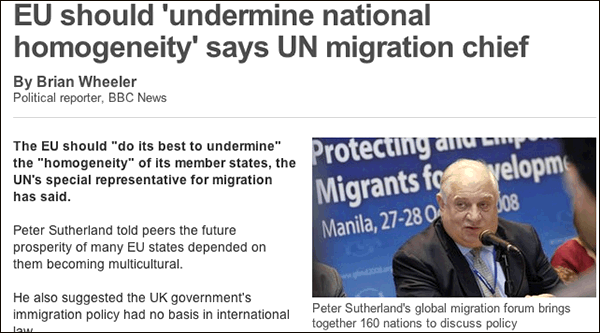 Disgusting politician Peter Sutherland openly advocating White genocide