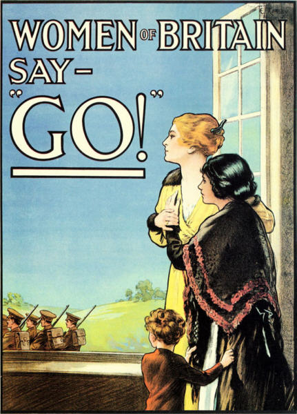 Women sending men to die in World War One. Suffragettes handed out white feathers