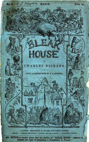 The original cover of 'Bleak House' by Charles Dickens (1852)