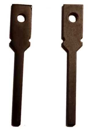 Two 3D-printed pins which need to be formed in metal