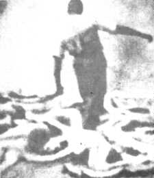 Enlargment of a fake photograph of the output of a gas chamber