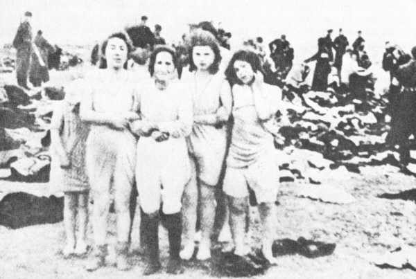 A group of women in thin dresses, supposedly in the height of winter. Several versions of this supposed photograph exist, with subtle differences in the women’s clothing.